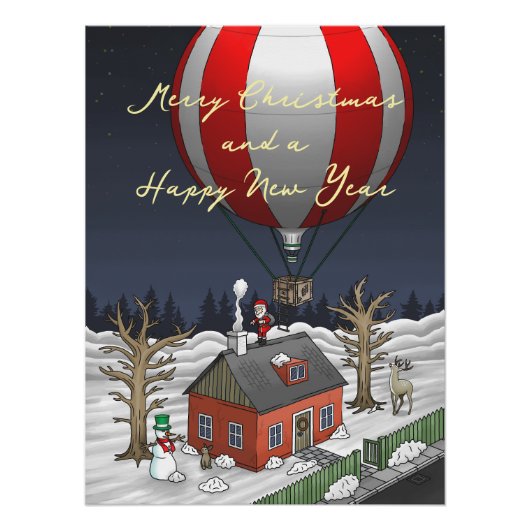 Santa's Hot Air Balloon Perfect Poster (Voorkant)
