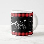 "Santa's" Hot Coco Red en Black Buffalo Pset Grote Koffiekop (Voorkant rechts)