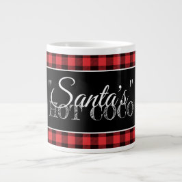 "Santa's" Hot Coco Red en Black Buffalo Pset Grote Koffiekop