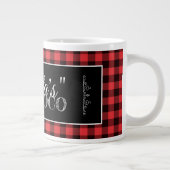 "Santa's" Hot Coco Red en Black Buffalo Pset Grote Koffiekop (Rechts)