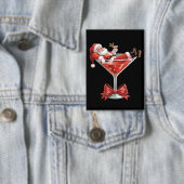 Santa's Hot Mess Christmas Martini Funny Santa  Button (Insitu)