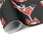 Santa's Hot Mess Christmas Martini Funny Santa  Cadeaupapier (Rol Hoek)
