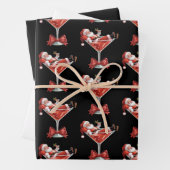 Santa's Hot Mess Christmas Martini Funny Santa  Inpakpapier Vel (In situ)