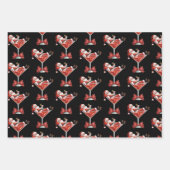 Santa's Hot Mess Christmas Martini Funny Santa  Inpakpapier Vel (Voorkant)