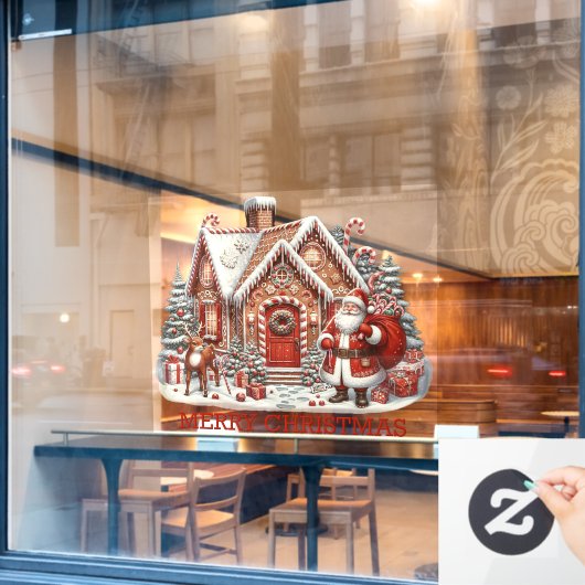Santa's House Window Cling Raamsticker (Cafe Raam)