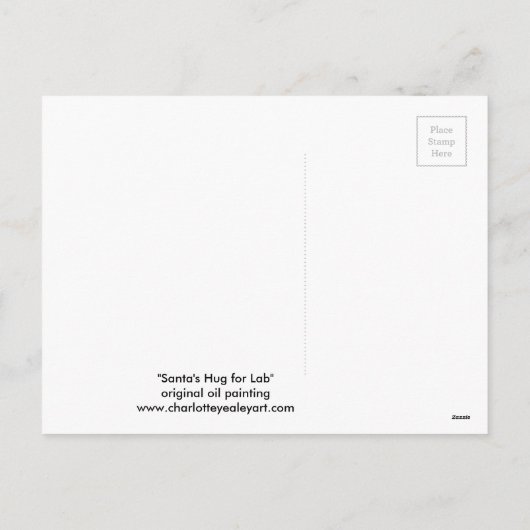 Santa's Hug for Lab art postcard Feestdagenkaart (Achterkant)