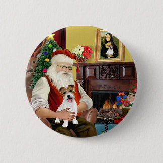 Santa's Jack Russell Terrier PUP Ronde Button 5,7 Cm