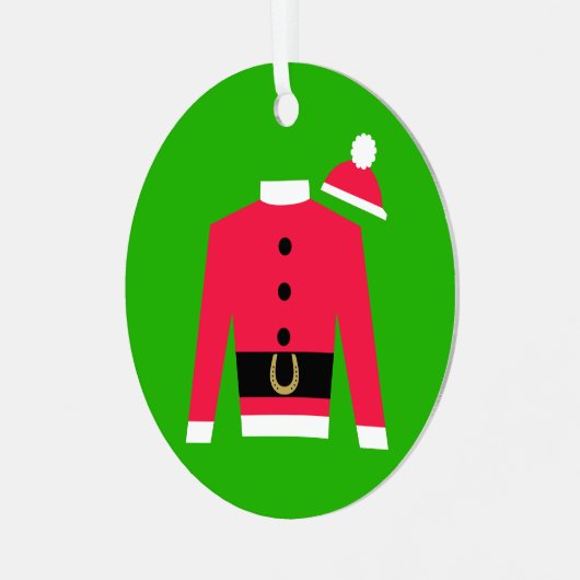 Santa's Jockey Racing Silks Round Circle Ornament (Voorkant links)
