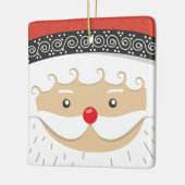 Santas Jolly Face Christmas Keramisch Ornament (Links)