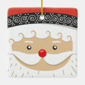 Santas Jolly Face Christmas Keramisch Ornament (Achterkant)