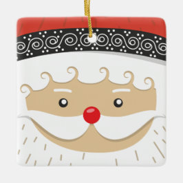 Santas Jolly Face Christmas Keramisch Ornament