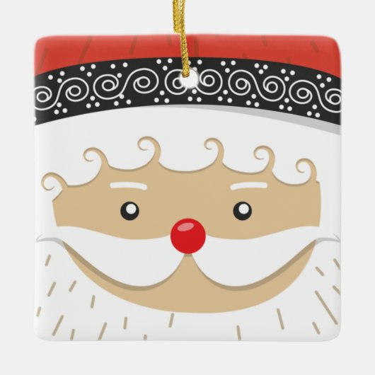 Santas Jolly Face Christmas Keramisch Ornament (Voorkant)