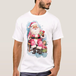  Santa's jolly face, white beard, and iconic red h T-shirt
