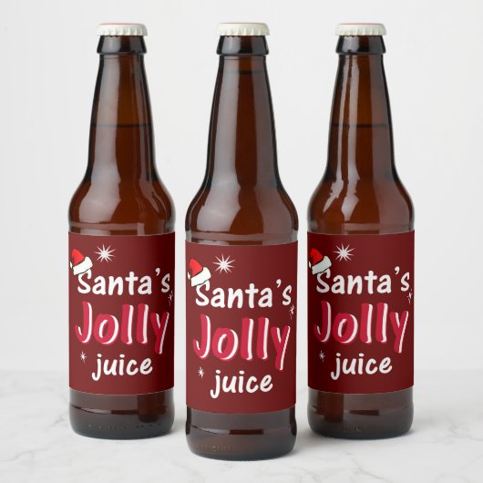 Santa's Jolly Juice Christmas Cheer wijnfles Bier Etiket (Flessen)