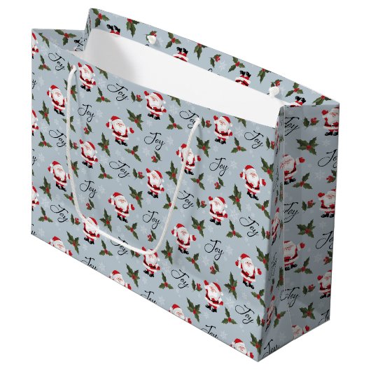 Santa's Joy en Holly Groot Cadeauzakje (Voorkant Gekanteld)