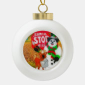 Santa's Joy Keramische Bal Ornament (Voorkant)