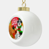 Santa's Joy Keramische Bal Ornament (Rechts)