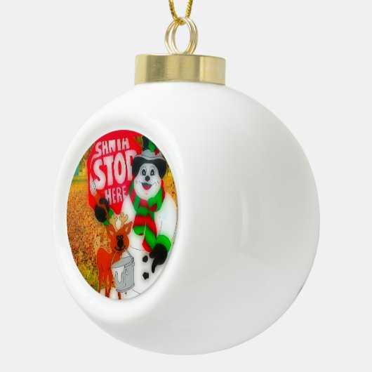 Santa's Joy Keramische Bal Ornament (Rechts)