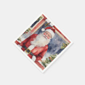 Santa's Joyful Waterverf kerstpapier Servet (Hoek)