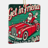 Santa's Joyride: Feestelijk Keramisch Ornament" Keramisch Ornament (Rechts)