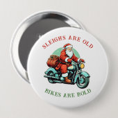 Santas Joyride Motorfiets Kerstmis Ronde Button 4,0 Cm (Voorkant /achterkant)