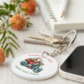 Santas Joyride Motorfiets Kerstmis Sleutelhanger (Voorkant Rechts)