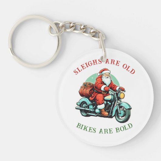 Santas Joyride Motorfiets Kerstmis Sleutelhanger (Voorkant)