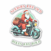 Santas Joyride Motorfiets Kerstmis Sticker (Voorkant)