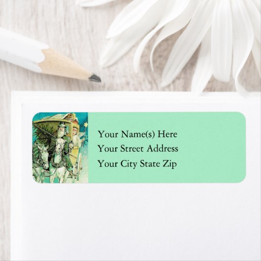 Santas Kerst Carriage Ride voor Angel Etiket (Insitu)