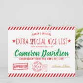 Santa's Kerstfeest, Nice List Award Kaart (Staand voorkant)