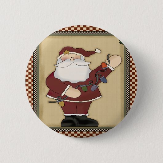 Santas kerstlampjes Button (Voorkant)