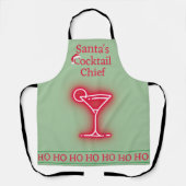 Santa's Kerstmis Cocktail Chief Bar Schort (Voorkant)