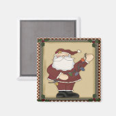 Santas Kerstmis gloeilampen magneet (Voorkant / Achterkant)