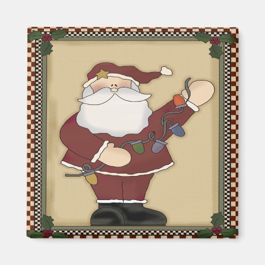 Santas Kerstmis gloeilampen magneet (Voorkant)