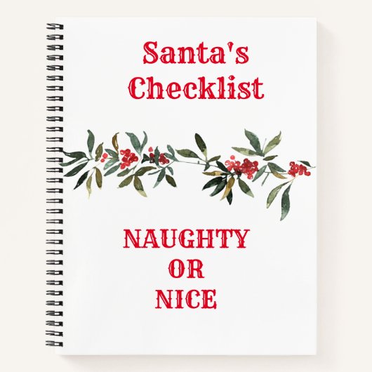 Santas Kerstnaughes of mooie checklist Notitieboek (Voorkant)