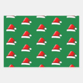 Santas kerstpatronen in rood en groen Pet Inpakpapier Vel (Voorkant 2)