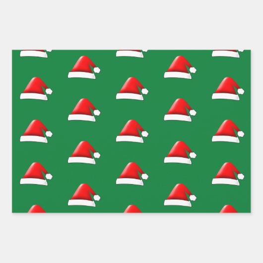 Santas kerstpatronen in rood en groen Pet Inpakpapier Vel (Voorkant 2)