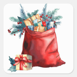 Santas Kersttas Vierkante Sticker