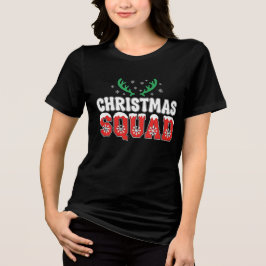 Santa's Kerstteam | Cute Kerst Matching Design Tri-Blend Shirt