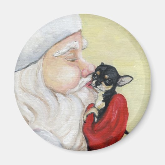 "Santa's Kiss for Chihuahua" Magneet (Voorkant)