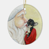 Santa's Kiss voor Chihuahua Art Ornament (Links)