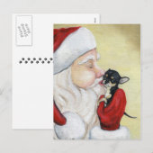 Santa's Kiss voor Chihuahua Dog Art Briefkaart (Voorkant / Achterkant)