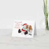 Santa's kleine Cavalier King Charles Kerstmis Feestdagen Kaart (Voorkant)