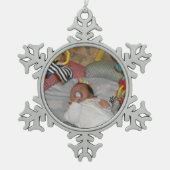 Santa's kleine engel tin sneeuwvlok ornament (Voorkant)