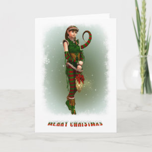 Santas Kleine Helper Amy Feestdagen Kaart