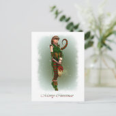 Santas Kleine Helper Amy Feestdagenkaart (Staand voorkant)