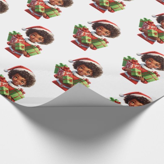 Santa's kleine helper cadeaupapier (Hoek)