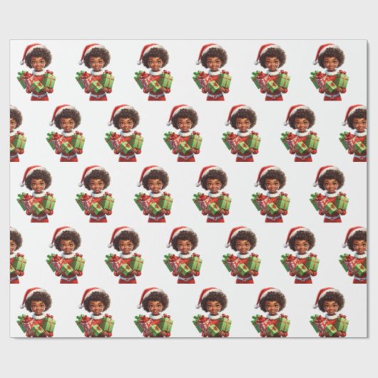 Santa's  kleine helper cadeaupapier (Vlak)