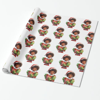 Santa's kleine helper cadeaupapier