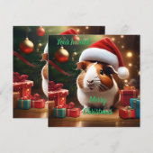"Santa's Kleine Helper: De Kerstcavia" Kaart (Voorkant / Achterkant)